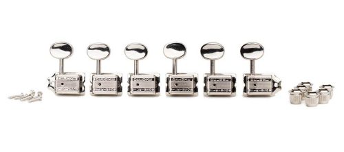 162-NL-4M2L Wilkinson  machine heads for guitar, with EZ LOK and staggered post height, 6x left, nickel