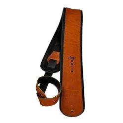   18A0028 Martin SPA  rolled ball glove leather guitar strap 2,65" brown