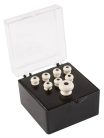 18APP28 Martin SPA  pin set (7 bridge pins plus 1 end pin), white plastic with black inlay