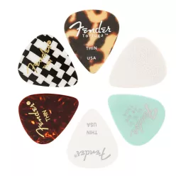  1980100100 Fender Material Medley Picks 6 pieces, 351 shape, thin
