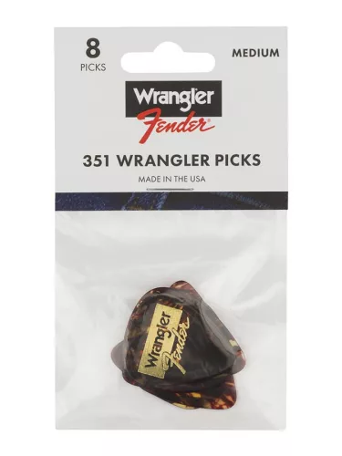 1980351040 Fender  Wrangler picks, 351 shape, tortoiseshell, 8-pack