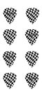 1980351088 Fender  checkerboard picks, 351 shape, celluloid, 8-pack