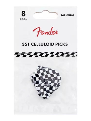 1980351088 Fender  checkerboard picks, 351 shape, celluloid, 8-pack