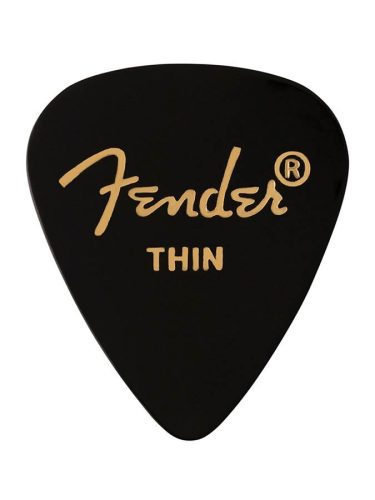 Fender 1980351706 pene de chitară premium – formă 351, grosime subțire, celluloid negru, set de 12