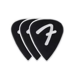   1984351306 Fender  celluloid picks, F grip, 351 shape, black, 3-pack