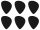 1989999103 Fender  offset picks, 6 pieces, black