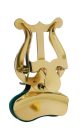 201-MS Riedl  trumpet lyre, with bell clamp, small lyre, brass lacquered