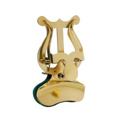   201-MS Riedl  trumpet lyre, with bell clamp, small lyre, brass lacquered