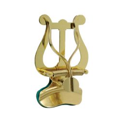   203-MS Riedl  trumpet lyre, with bell clamp, medium lyre, brass lacquered