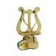 203-MS Riedl  trumpet lyre, with bell clamp, medium lyre, brass lacquered