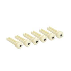   2130 Boston  bass bridge pins, plastic, 6-pack, ivory with black dot