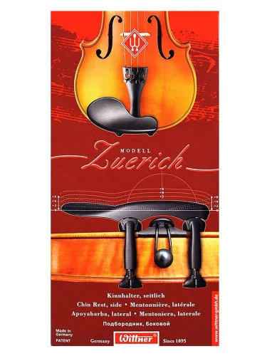 258111 Wittner Zuerich violin chinrest in height and tilt adjustable, side mount 3/4-4/4, with screwdriver