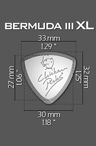 3-BEXL-21 ChickenPicks  Bermuda III-XL 2.1mm guitar pick 3-pack