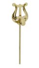 301-MS Riedl  trumpet lyre, straight rod, brass lacquered, small lyre, 16 cm