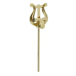   301-MS Riedl  trumpet lyre, straight rod, brass lacquered, small lyre, 16 cm