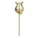 301-MS Riedl  trumpet lyre, straight rod, brass lacquered, small lyre, 16 cm