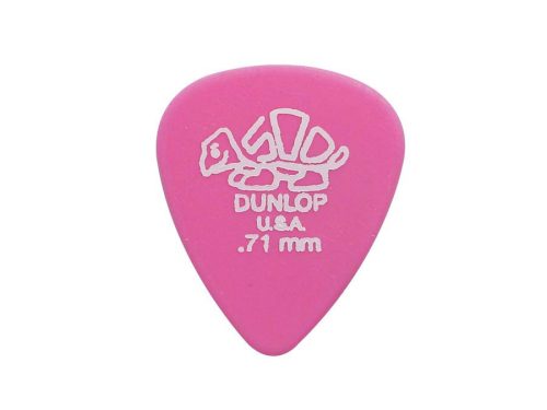 41-R-71 Dunlop Delrin-500 picks, 72-pack, pink, 0.71 mm.