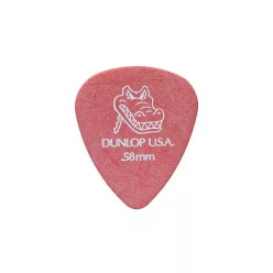 417-R-58 Dunlop Gator Grip picks, 72-pack, red, 0.58 mm.