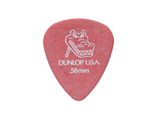 417-R-58 Dunlop Gator Grip picks, 72-pack, red, 0.58 mm.