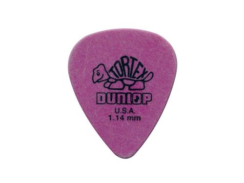 418-P-114 Dunlop Tortex Standard picks, 12-pack, purple, 1.14 mm.