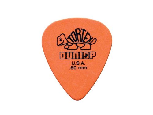 418-P-60 Dunlop Tortex Standard picks, 12-pack, orange, 0.60 mm.