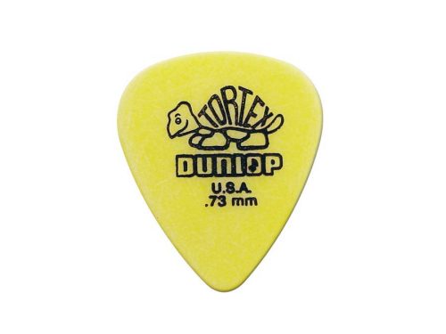 418-P-73 Dunlop Tortex Standard picks, 12-pack, yellow, 0.73 mm.