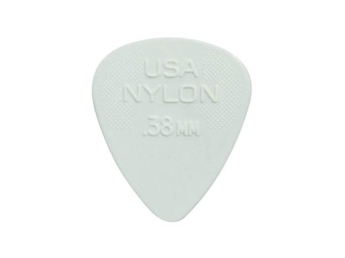 44-R-38 Dunlop Nylon Standard picks, nylon, 72-pack, white, 0.38 mm.