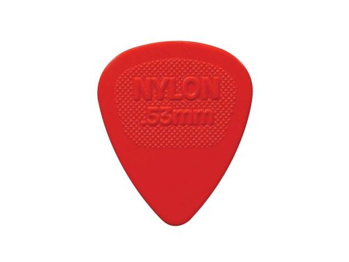 443-R-53 Dunlop Nylon Midi picks, nylon, 72-pack, red, 0.53 mm.