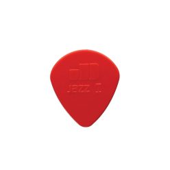   47-R-1N Dunlop Nylon Jazz picks, nylon, red, 24-pack, round tip, 1.10 mm.