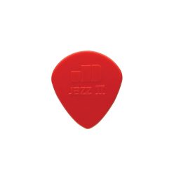   47-R-2N Dunlop Nylon Jazz picks, nylon, red, 24-pack, medium tip, 1.18 mm.