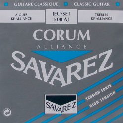   500-AJ Savarez Alliance Corum string set classic, KF composite fiber, silverwound Corum basses, hard tension