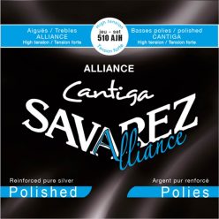   510-AJH Savarez Alliance Cantiga string set classic guitar, Alliance trebles, Cantiga silverwound polished basses, high tension