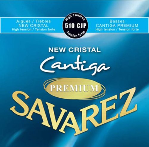 510-CJP Savarez Cantiga Premium string set classic, New Cristal trebles, Cantiga Premium silver plated wound basses, high tension