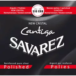   510-CRH Savarez New Cristal Cantiga string set classic, New Cristal trebles, polished silverwound Cantiga basses