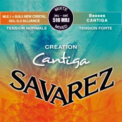   510-MRJ Savarez Creation Cantiga string set classic, New Cristal E1+B2, Alliance G3, Cantiga basses, mixed tension
