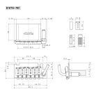 510TS-FE1C Gotoh  tremolo, pitch 10,8 mm, steel block, solid steel saddles, 2 pivot point, chrome