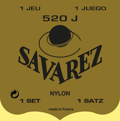 520-J Savarez  string set classic, Jaune, rectified nylon, traditional basses, extra hard tension