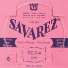 524-R Savarez  D-4 string, silverplated nylon (rouge), from 520-R set, hard tension