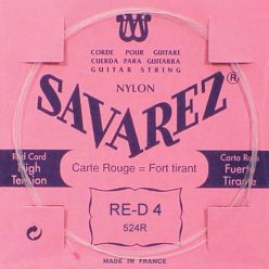   524-R Savarez  D-4 string, silverplated nylon (rouge), from 520-R set, hard tension