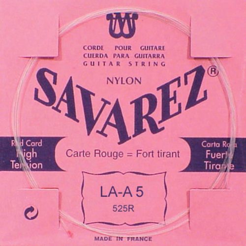 525-R Savarez  A-5 string, silverplated nylon (rouge), from 520-R set, hard tension