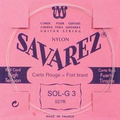   527-R Savarez  G-3 string, silverplated nylon (rouge), from 520-F set, hard tension
