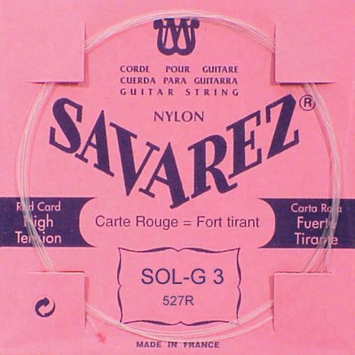 527-R Savarez  G-3 string, silverplated nylon (rouge), from 520-F set, hard tension