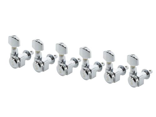 5602200150 Schaller Original F-Series machine heads 6L with small metal pegs, staggered locking shaft, chrome