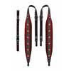 60-M-TVR Boston  accordion straps pair, 48-72 bas, tirol 82-87 x 6,0cm, backstr, "tiroler", leather & red velvet