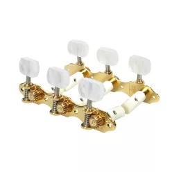   6105636011 Schaller GrandTune Classic Hauser machine heads pearloid white pegs, white string rollers, gold