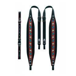   70-L-TVB Boston  accordion straps pair, 80-96 bas, tirol 95-102 x 7,0cm, backstr, "tiroler", leather & black velvet