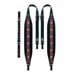   80-X-TVB Boston  accordion straps pair, 120 bas, tirol 102-107 x 8,0cm, backstr, "tiroler", leather & black velvet