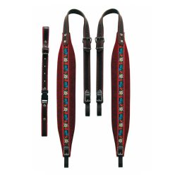   80-X-TVR Boston  accordion straps pair, 120 bas, tirol 102-107 x 8,0cm, backstr, "tiroler", leather & red velvet