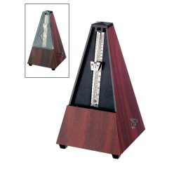   802K Wittner Maelzel metronome, pyramid shaped, plastic casing, without bell, mahogany grain