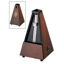   804 Wittner Maelzel metronome, pyramid shaped, wooden casing, without bell, high gloss finish, genuine walnut